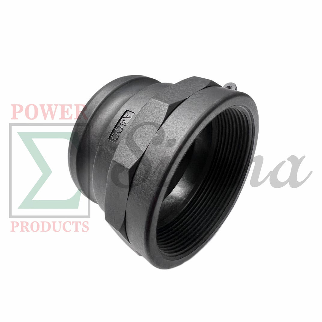Sigma Polypropylene Type A Cam and Groove Couplings / 4-Inch Quick Connect & Disconnect Fittings / Hose Camlock Fittings--4" Male Camlock Adapter x 4" Female NPT Thread image 1