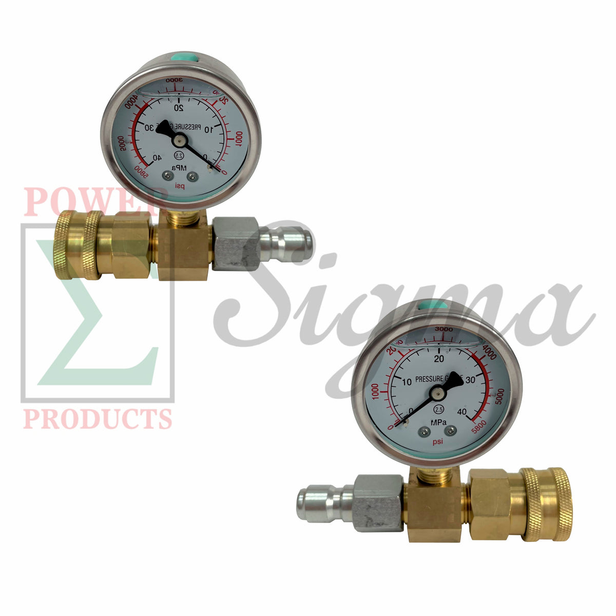 2PCS Pressure Gauge 5800 PSI With 3/8" Inch FPT Quick Connect For Power High Pressure Washer image 0