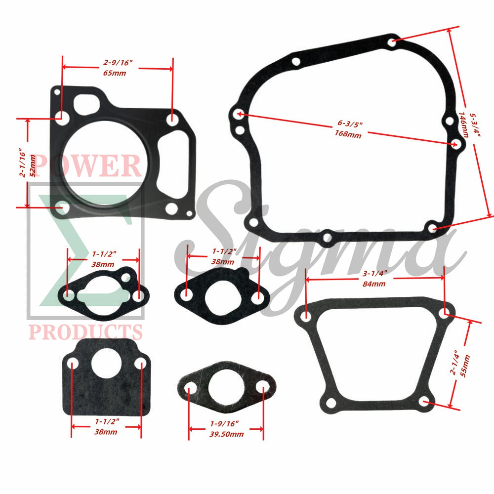 Gaskets for Carburetor / Cylinder Head /Crankcase Cover / Muffler and 2PCS of Oil Seals Kit Replaces Pulsar PG2300iS 2300W Surge 1800W Rated Inverter Generator image 2