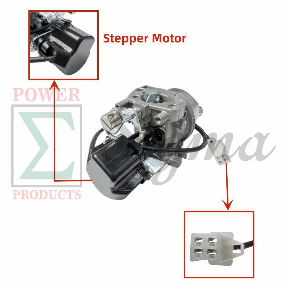 Carburetor with fuel line and stepper motor- Replacement for Predator Open Frame Inverter Generator 4550-Watt Surge 3650W Running (SKU# 59192, 59189, 59303) image 2