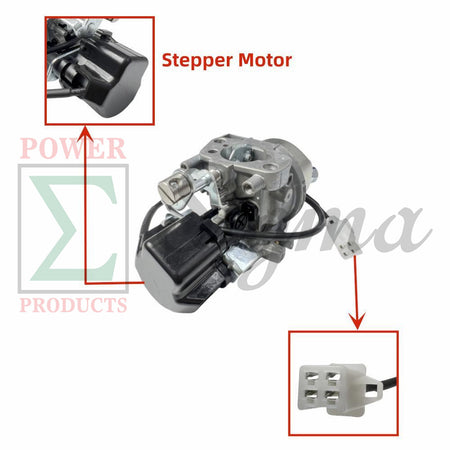 Carburetor with fuel line and stepper motor- Replacement for Predator Open Frame Inverter Generator 4550-Watt Surge 3650W Running (SKU# 59192, 59189, 59303) image 2
