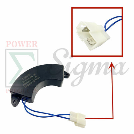 Capacitor With Plug CBB61 30uF 450V 50/60Hz Gas Diesel Half Moon For Generator image 2