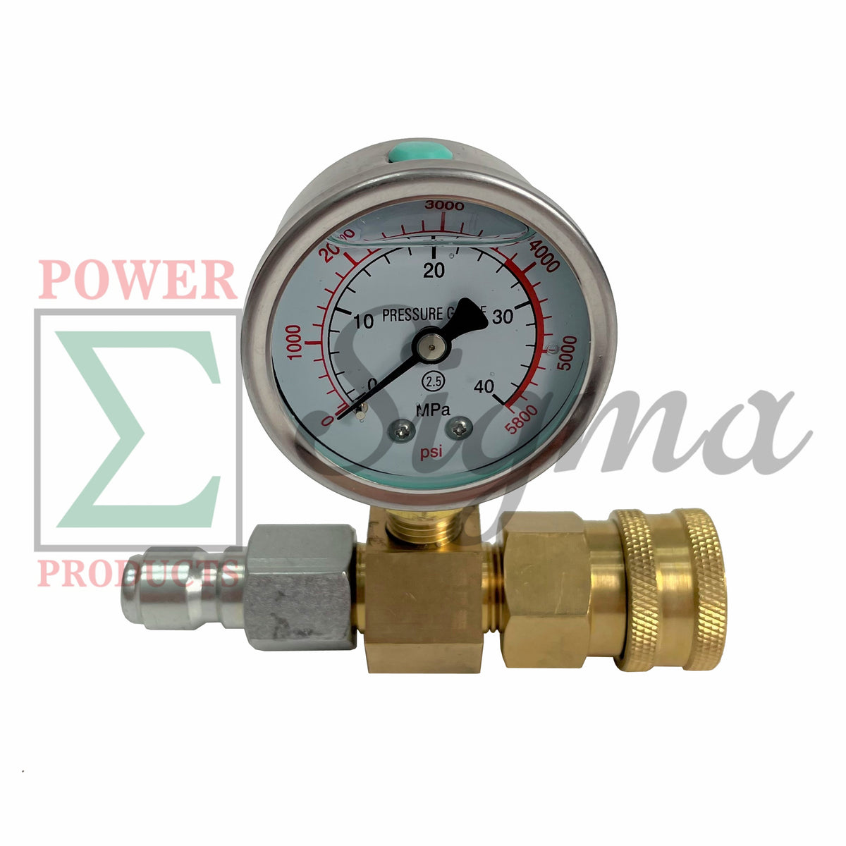 Heavy Duty Pressure Washer Gauge 5000 5800PSI With 3/8" FPT Quick Coupler Socket image 0