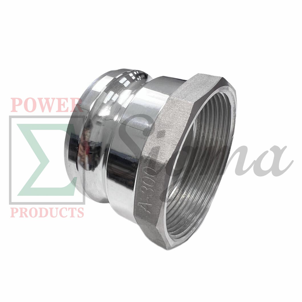 Sigma Aluminum Type A Cam and Groove Couplings / 3-Inch Quick Connect & Disconnect Fittings / Hose Camlock Fittings--3" Male Camlock Adapter x 3" Female NPT Thread image 0