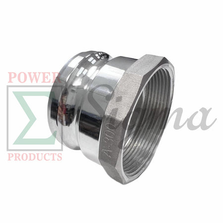 Sigma Aluminum Type A Cam and Groove Couplings / 3-Inch Quick Connect & Disconnect Fittings / Hose Camlock Fittings--3" Male Camlock Adapter x 3" Female NPT Thread image 0