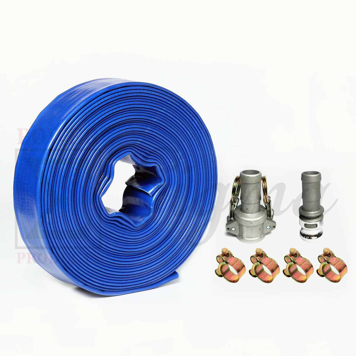 Sigma 1" X 50' Feet PVC Lay Flat Agricultural Pump Discharge Hose & Cam Locks image 1