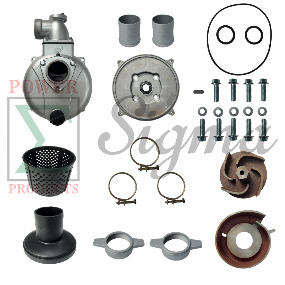 Pump W/ NPT-Thread 3-Bolt-Inlet and Outlet For Straight Keyed Shaft 2" IN. Ports. For Champion 66520 2-Inch for DuroMax XP652WP 208cc 158-Gpm 2-Inch for Ironton 2" in. 97938 Semi-Trash Water Pump image 0