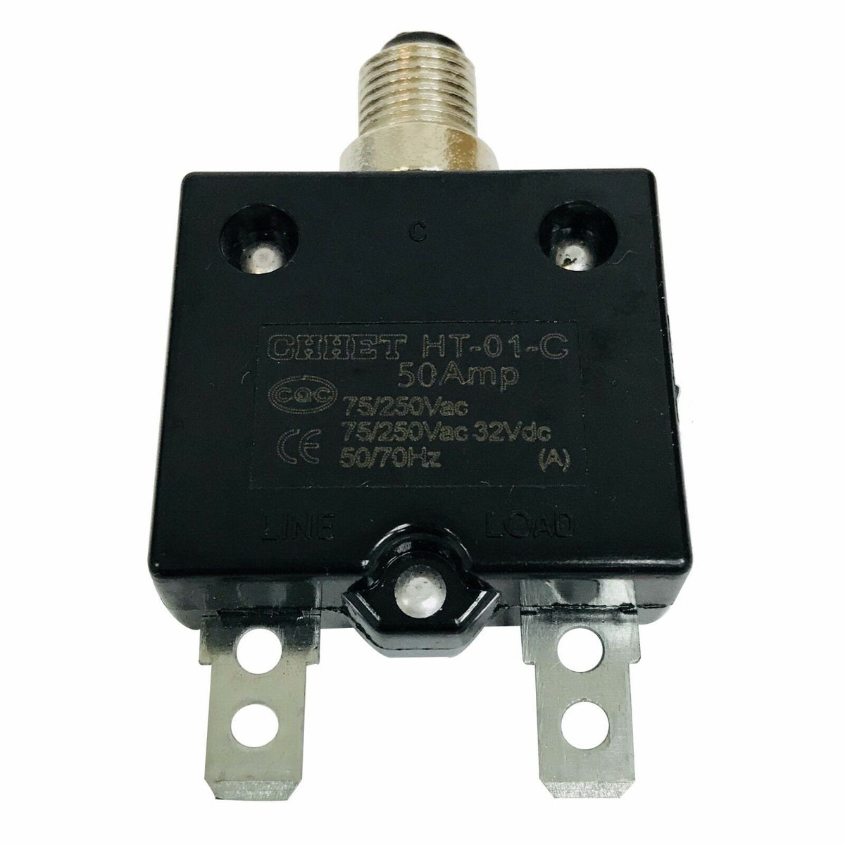 Panel Reset Thermal Push Button Circuit Breaker 50A Amp 32VDC 75/250VAC 50/60Hz image 1