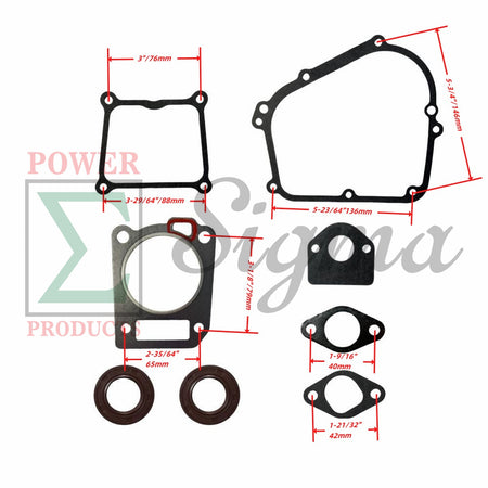 Gaskets for Carburetor/Cylinder Head/Crankcase Cover/Muffler and 2PCS of Oil Seals Kit Replaces GENMAX 145cc Inverter Generators – GM2800i, GM3200i, GM3300i, GM3500iAED, GM4000iSAPC & GM4000iSBEPC image 1