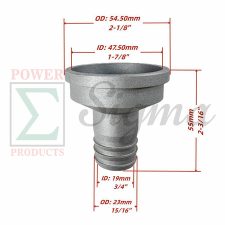2" to 1" Aluminum Reducer Adapter (2-Inch to 1-Inch Reducing Adapter) Hose Fitting for Water Pump Inlet image 4
