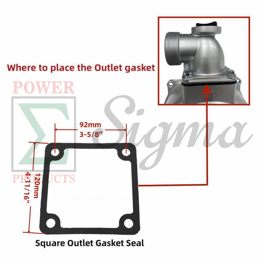 Pump Gasket and O-Ring Repair Kit For DuroMax 3" In. XP650WP 7HP 220GPM Gas Water Pump For Pulsar 3" IN Semi-Trash 6.5HP Gas Water Pump PWP30 For 3-Inch Clean Water Pump image 8