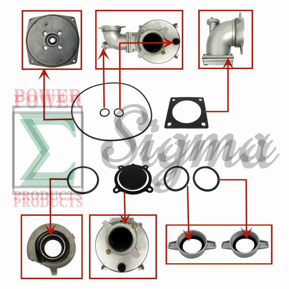 10PCS Gasket O-Ring Mechanical Seal For DuroMax XP904WP 9HP 427GPM 4 In. Gas Water Pump For Kipor Kama 4" In. 4-Inch 100MM 10HP 186F Diesel Water Pump KDP40 KDP40T image 8