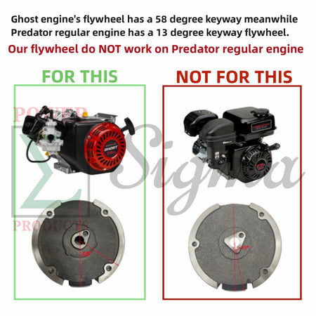 58-Degree Keyway Flywheel and 3A Parallel Charging Coil for Head Light on Predator 212cc Ghost Kart Racing Engine 57531 image 4