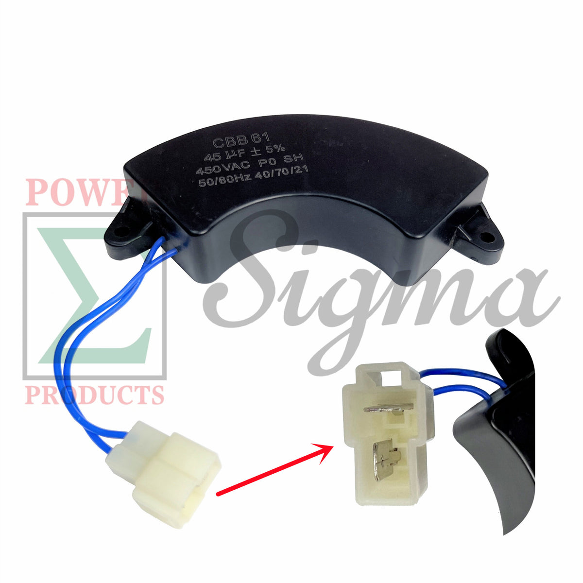 45uF Generator Capacitor With Plug CBB61 45 μf 50 60Hz 450VAC PO SH UL 40/70/21 image 6