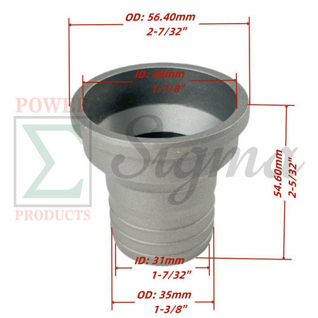 2" to 1-1/2" Aluminum Reducer Adapter (2-Inch to 1.5-Inch Reducing Adapter) Hose Fitting for Water Pump Inlet image 3