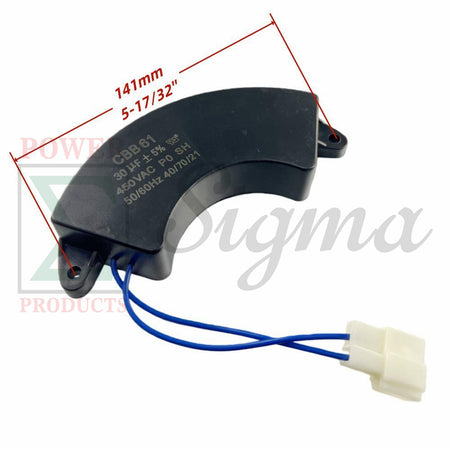 Capacitor With Plug CBB61 30uF 450V 50/60Hz Gas Diesel Half Moon For Generator image 1